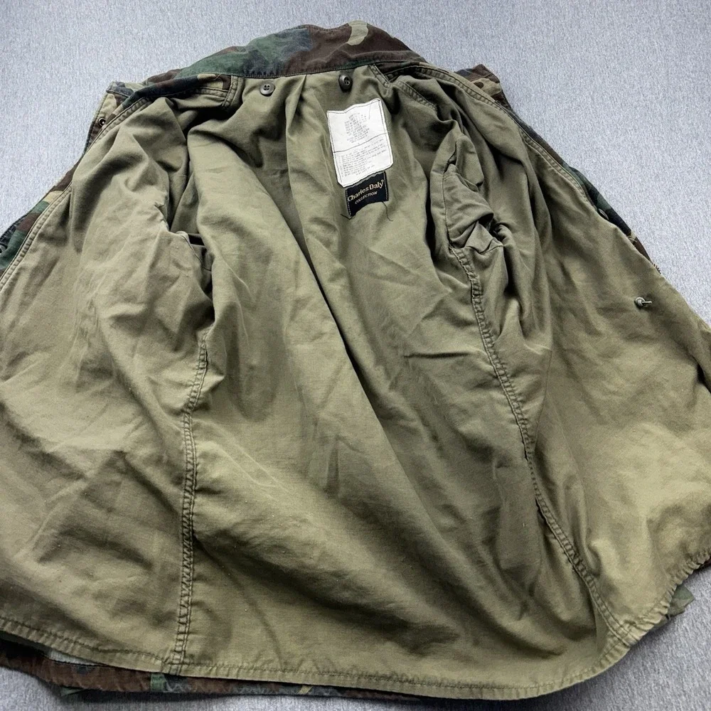 US Army Jacket Mens Medium Regular Green Camo Coat Cold Weather Field Daly